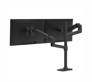 ERGOTRON - LX Dual Stacking Arm - uchwyt biurkowy na dwa monitory z wysokim punktem montażowym - kolor czarny